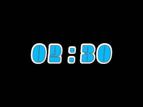 2 Minutes and 30 Seconds Countdown Timer with Alarm & Chapters - Blue & White - Outline - v2