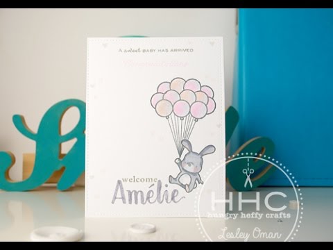 Stamping & Hand Lettering Baby Card | copic markers | - YouTube