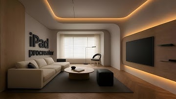 🤯 MIND BLOWING iPad Procreate Rendering! || 🤯 Living Room FULL Process #ProcreateArt
