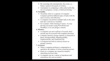 Characteristics of computer/features #computerfundamental #computer #notes#exam#computereducation