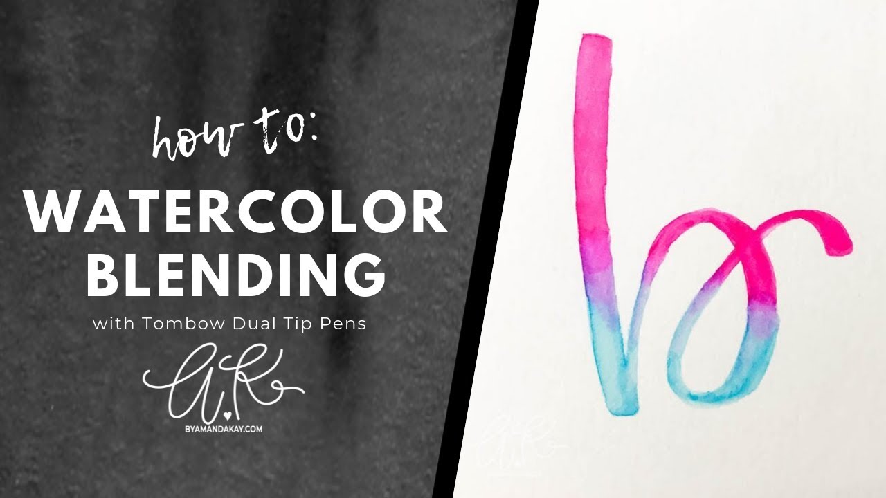 Watercolor Blending with Tombow Dual Brush Pens - YouTube