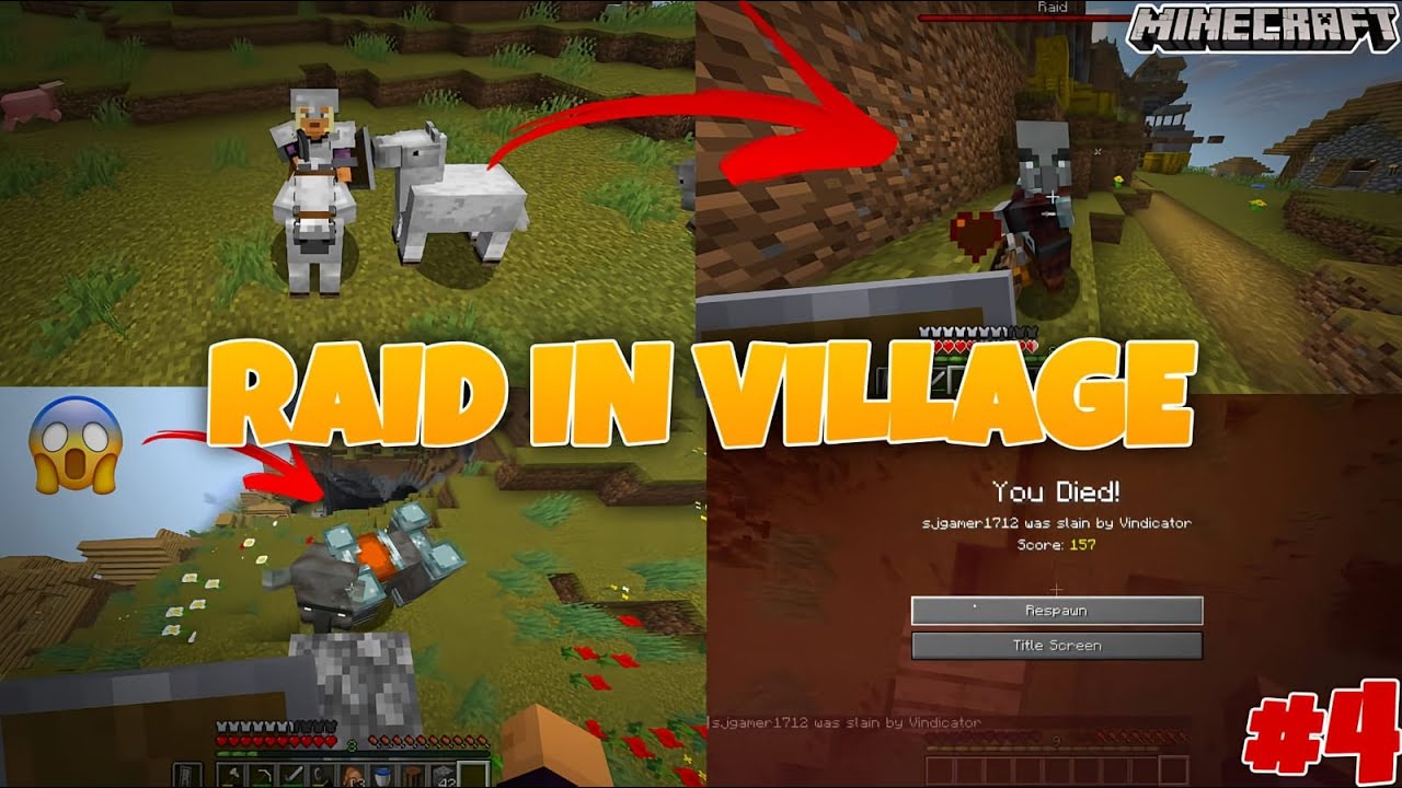 Minecraft Village Raid Will I Survive?? | MINECRAFT#4 - YouTube