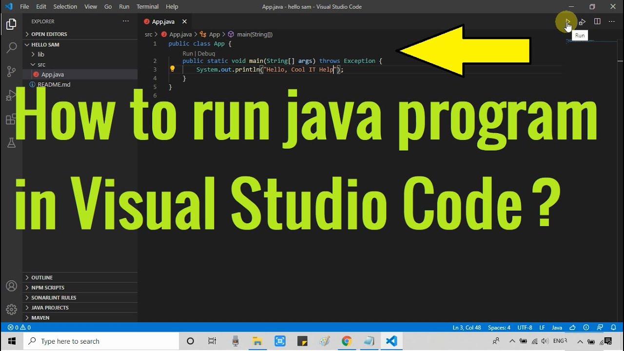 How to run java program in visual studio code? | Java setup in VS code -  YouTube