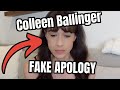 Colleen Ballinger FAKE apology to Adam McIntyre