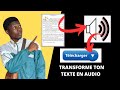 Comment faire  pour convertir un texte en audio le sauvegarder et lcouter