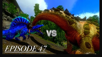 MUTATED SPINO GOES UP AGAINST TITAN AND GIGAS(Ark mobile episode 47 series 2)