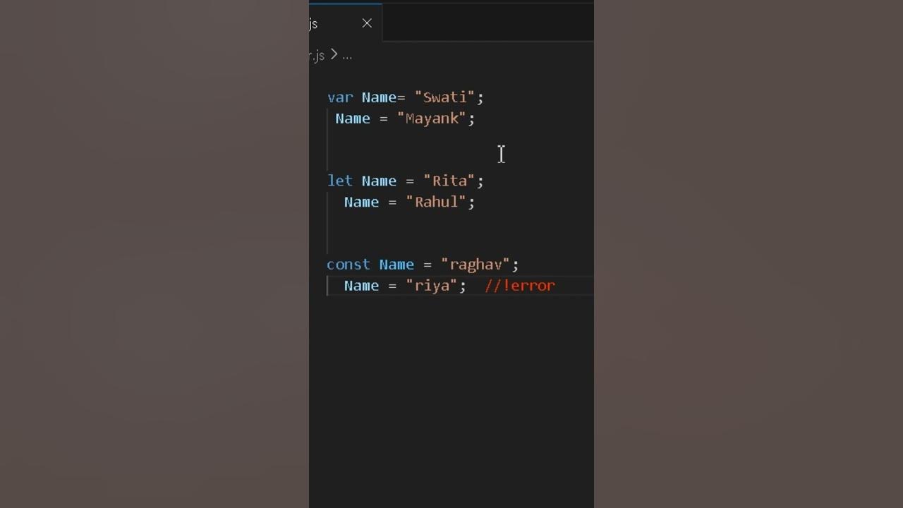 Difference between var / let and const in javascript - YouTube