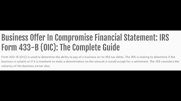 433-B (OIC) Instructions How To Complete By Expert Tax Attorney