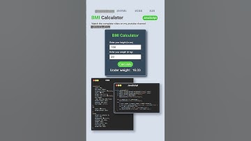 Create BMI Calculator #coding #jsdev #code #htmlcssjavascript #trending #shorts #short #shortvideo