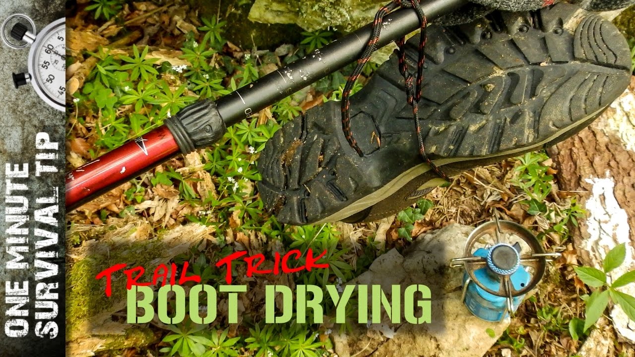How to dry hiking boots one minute survival tip YouTube