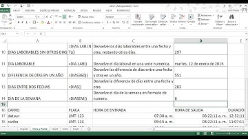 funciones de hora y fecha (excel)