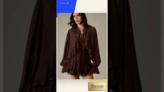 MISSGUIDED Ruffle Detail Long Sleeve Mini Dress
