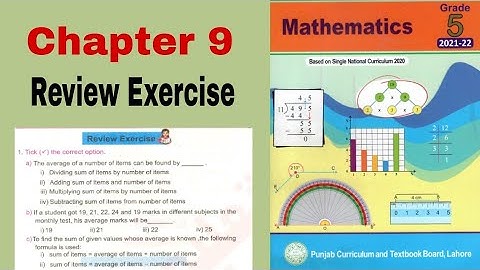 5th Class Math Chapter 9  Review Exercise || Data Handling || Ilmi darasgah