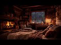Rain, Thunder & Wind Sounds for Deep Sleep | Cozy Cabin Fireplace Ambience (No Ads)