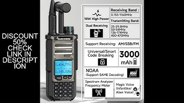 Quansheng TK11 8 Walkie Talkie 10W Multi Band AM USB LSB CW 27MHz CB LW MW SW SSB NOAA Spectrum Anal