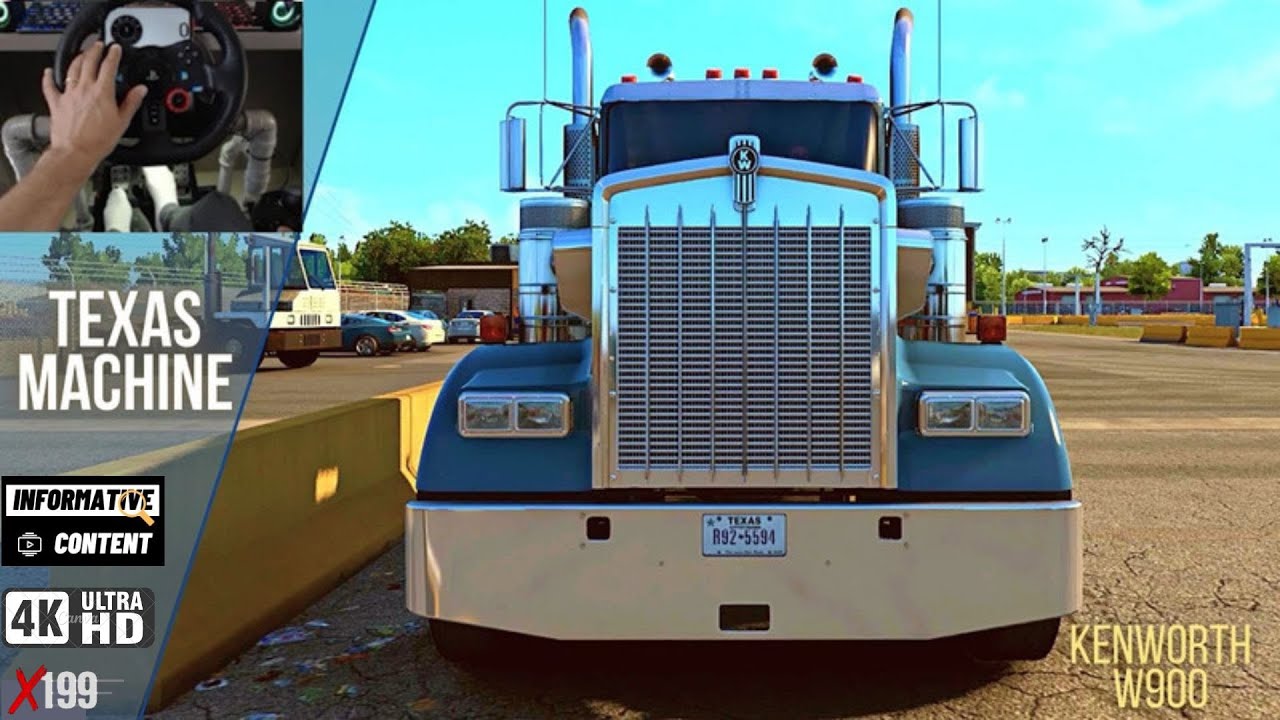 American Truck Simulator - Scenic Drive ( Texas DLC ) Kenworth W900 | G29 Steering Wheel - Ats 4K