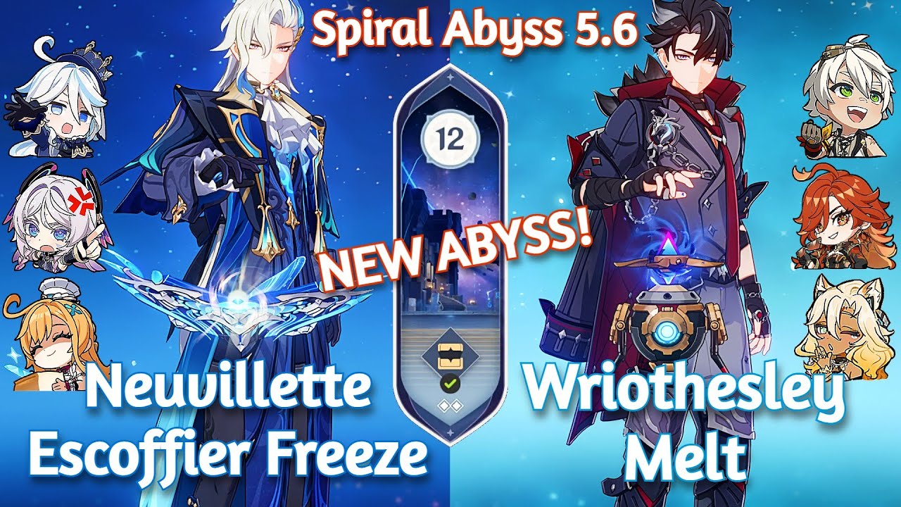 C1 Wriothesley Melt x C0 Neuvillette Escoffier Freeze - NEW Spiral Abyss 5.6 Floor 12 Genshin Impact