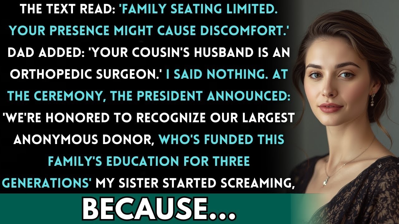 My Sister's Graduation Said 'Stay Away' — Then The University President Announced My $12M Endowment