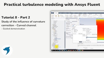 Turbulence modeling with Ansys Fluent | Curvature correction - Curved channel - Part 2