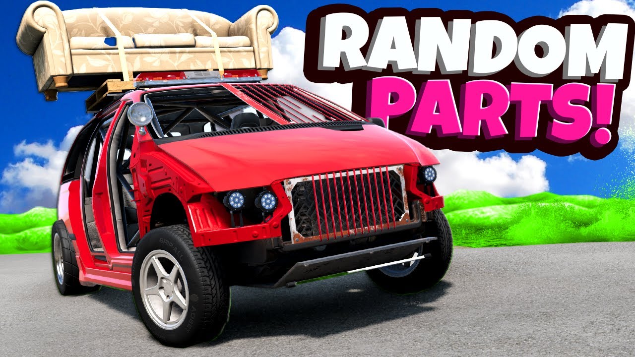 Escape The ACID Flood in RANDOM PARTS CARS in BeamNG Drive Mods!