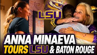 Kim Mulkey s NEW COMMIT Anna Minaeva ARRIVES At LSU Tours Campus MORE