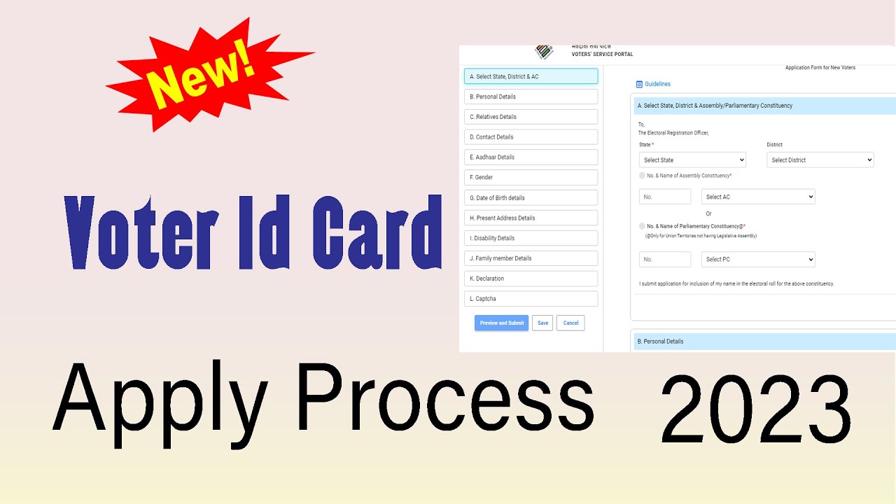 voter id card online apply I new voter id card apply online I voter id