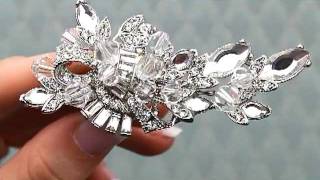 Vintage Inspired Rhinestone Bridal Hair Clip - AA-S2348