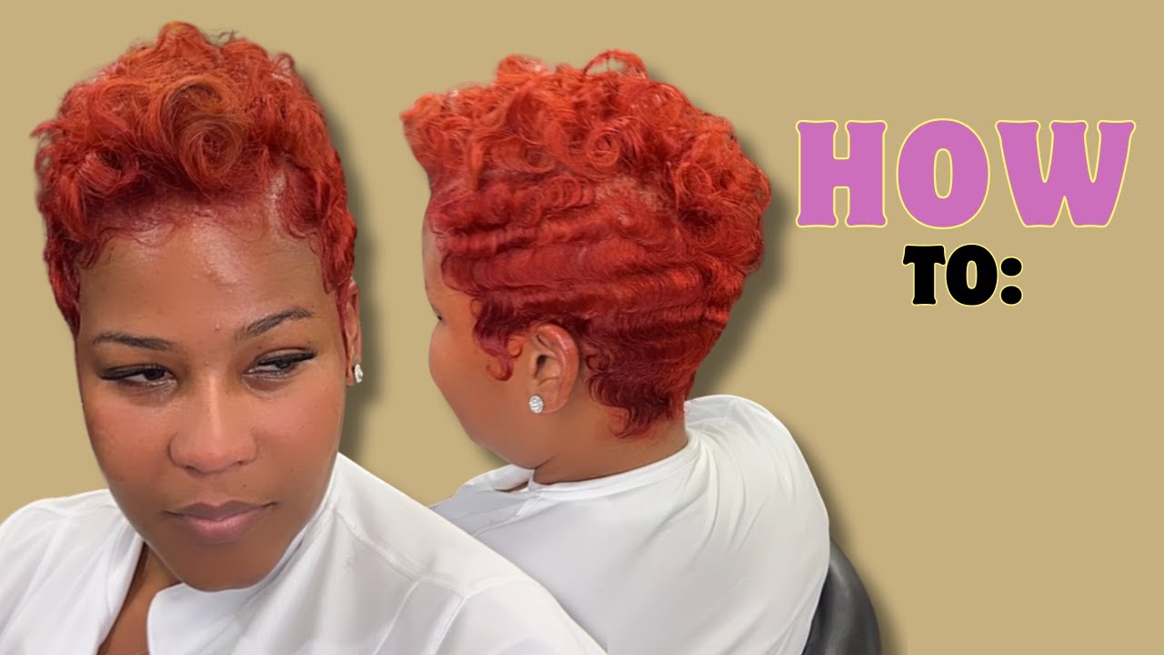 How to; Curls and Finger waves | Black Women Short Cut - YouTube