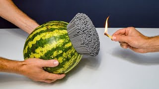 Shockwave Experiment: 5000 Sparklers vs Watermelon