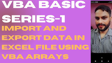 Import and Export Data Using VBA Arrays Lesson-57