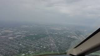 Bombardier Challenger 350 Jet hazy, rainy arrival Chicago Midway (MDW) Runway 22L