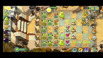 Level 33 in Plants vs Zombies 2 ;Pyramid of Doom - Endless Zone ! Primal Sunflower