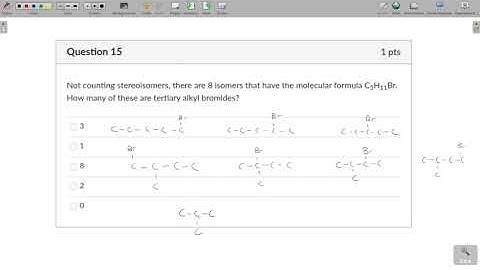 8 isomers that have the molecular formula C5H11Br. How many of these are tertiary alkyl bromides?