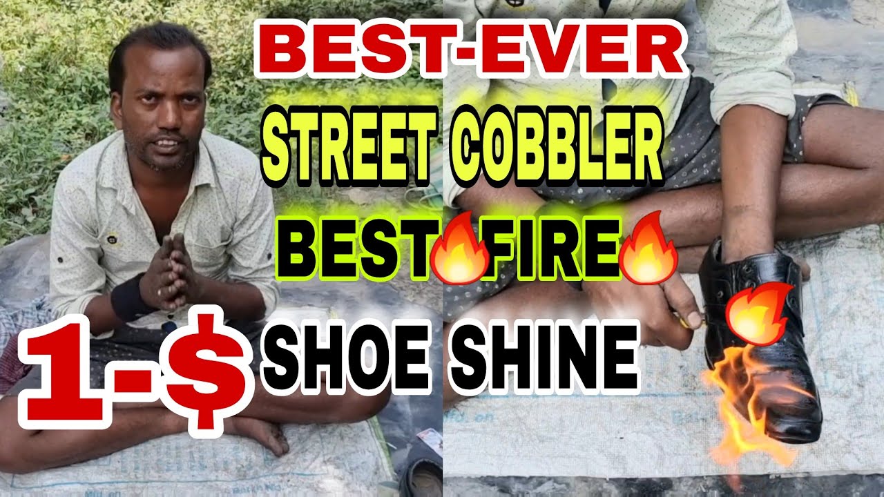 Best ever Indian Street Cobbler Best  🔥Fire🔥Shoe Shine And Cleaning Diffrent style must watch-Asmr