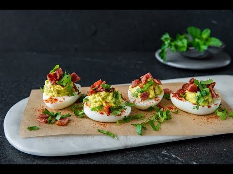 Deviled Eggs With Avocado & Bacon