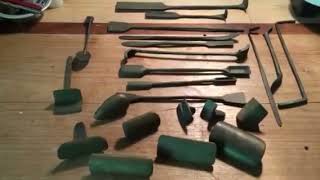 Old Brass Foundry Casting Pattern Making Tools Profile