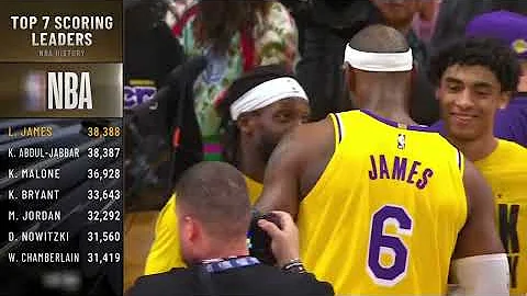 LeBron James breaks the all-time scoring record (+ Ceremony/Speech)