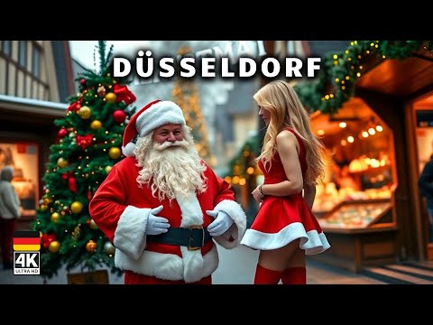 Magical Christmas In Düsseldorf Walking Tour Of The Düsseldorf Weihnachtsmarkt In Germany 4K