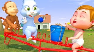 Baby Boong And Friends Play Seesaw And Weight Balance Lesson | Baby Boong