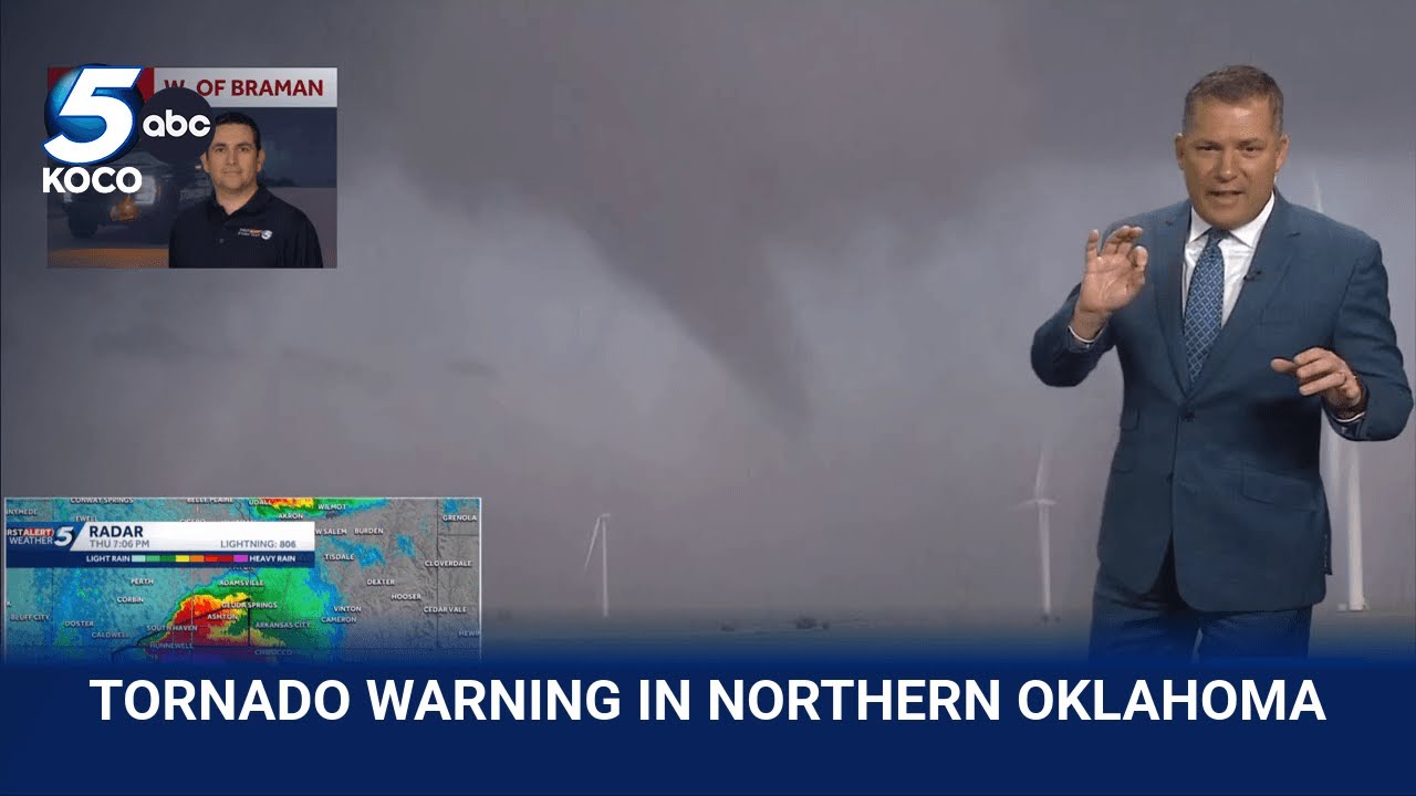 Tornadoes captured in far northern Oklahoma near Braman - YouTube