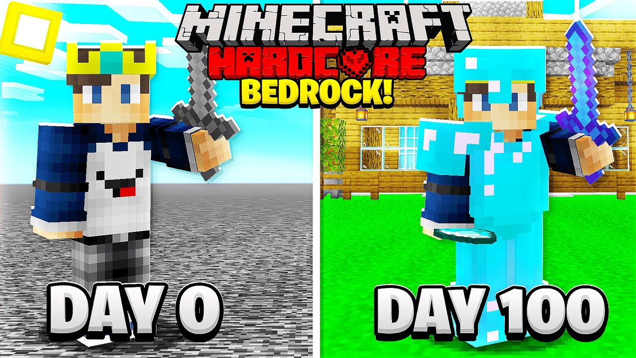 I Survived 100 Days in Bedrock Only Flat World in Minecraft (Hindi)
