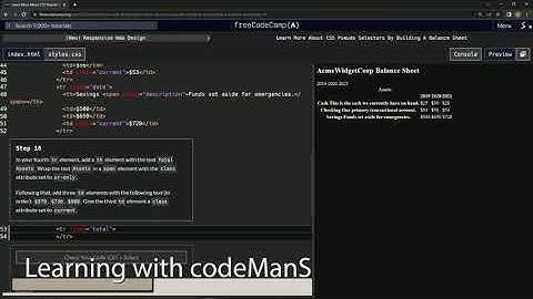 learn2code | freeCodeCamp (New) Responsive Web Design - Building a Balance Sheet: Step 16