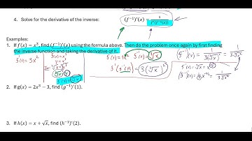 001A Section 3.7 - Derivatives of Inverse Functions