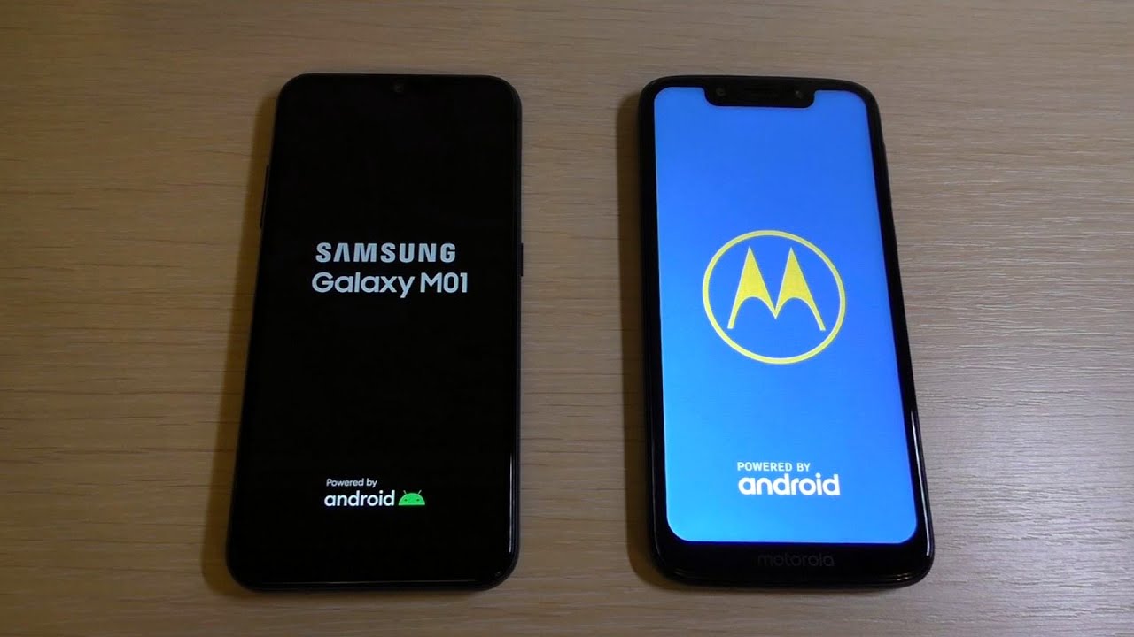 Samsung Galaxy M01 vs Motorola G7 Play Bootanimation
