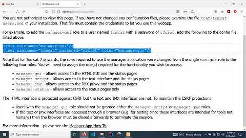 401 Unauthorized error Tomcat manager app problem fixed