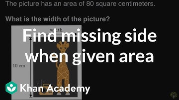 Finding missing side when given area | Math | 3rd grade | Khan Academy