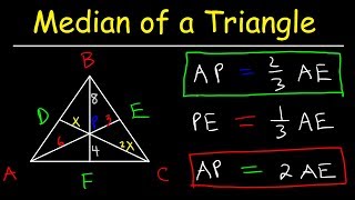 Median of a Triangle Formula, Example Problems, Properties, Definition, Geometry, Midpoint & Centroi