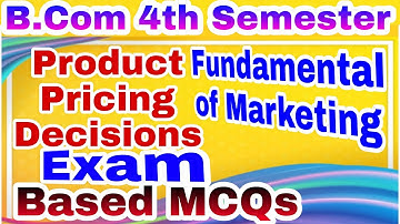 Product pricing decisions।।MCQ Of Product Pricing Decisions।।Important MCQ Of Marketing।।Chapter-10