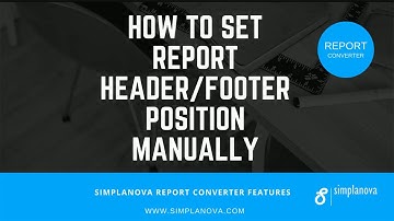 How to Set Report Header/Footer position manually and Fill Documentation trigger with SRC