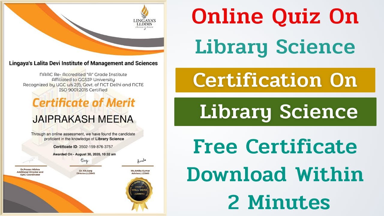 certificate course in library science through distance education